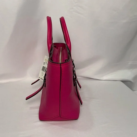 Michael Kors Wild Berry Fuchsia Medium Leather Satchel Bag NEW - Picture 5 of 12